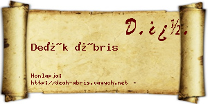 Deák Ábris névjegykártya